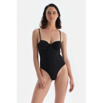 Costum de baie uni cu bretele ajustabile