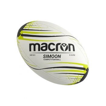 Minge rugby  SIMOON competition - marimea 5 - alb/bleumarin/verde fluo