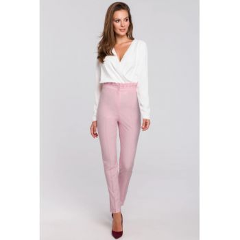 Pantaloni cu talie inalta si volan -