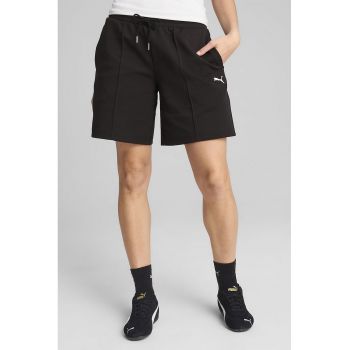 Pantaloni scurti cu talie inalta si logo