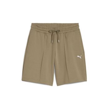 Pantaloni scurti cu talie inalta si logo