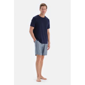 Pantaloni scurti de pijama cu model in dungi