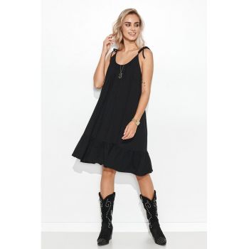 Rochie evazata fara maneci - cu volane -