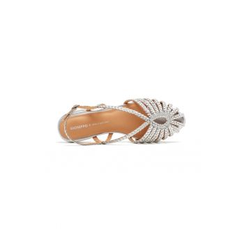 Sandale de piele cu aspect impletit