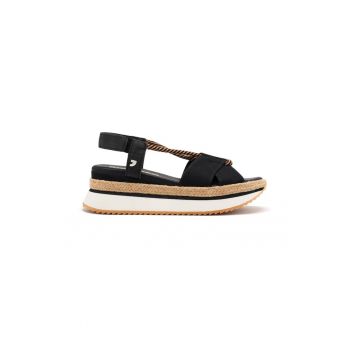 Sandale din panza cu talpa wedge
