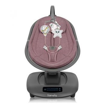 Balansoar si sezlong Lionelo Blossom Mov, 5 melodii, 5 moduri de balansare, jucarii, husa respirabila, telecomanda, scaun reglabil