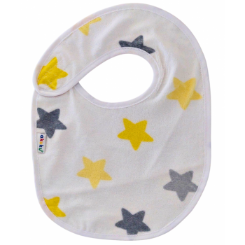 Baveta impermeabila din bumbac cu inchidere velcro  23x20cm Akuku Stars