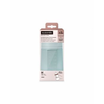 Biberon din silicon, 240ml, Colour Essence SX Pro debit mediu, albastru