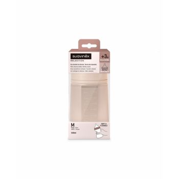 Biberon din silicon, 240ml, Colour Essence SX Pro debit mediu, nude