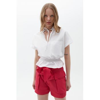Bluza cu maneci scurte si talie elastica