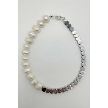 Bratara cu perle si accesorii de argint