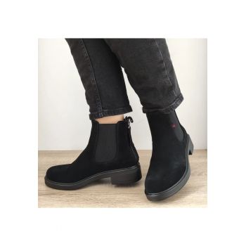 Ghete Casual Dama  550006A 01-I Negre Velur - Negru -