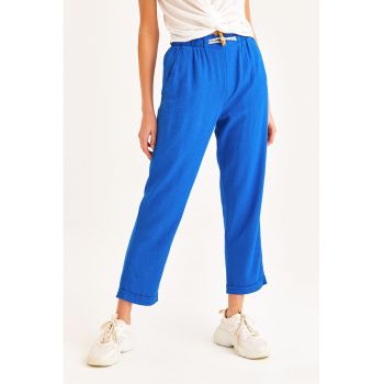 Pantaloni capri cu talie inalta