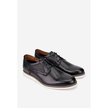 Pantofi barbati confectionati din piele naturala neagra