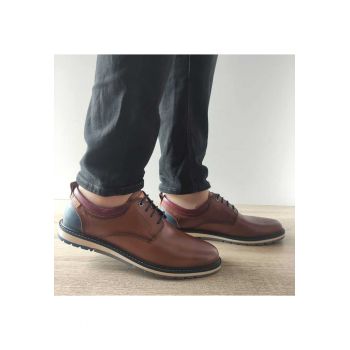 Pantofi Casual Barbati  M8J-4183 Maro Cu Albastru - Maro -