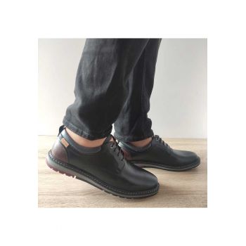 Pantofi Casual Barbati  M8J-4183C Negri Cu Maro - Black -