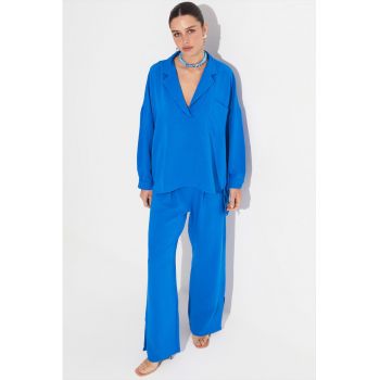 Set de bluza supradimensionata si pantaloni cu croiala ampla - 2 piese