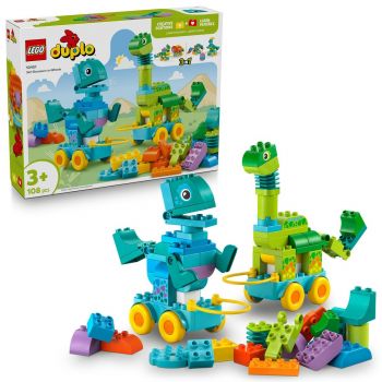 Set LEGO DUPLO - Dinozauri pe roţi 3 în 1 (10451)