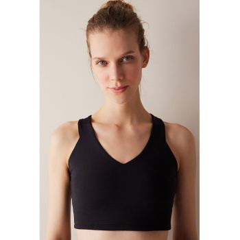 Top crop cu decolteu racerback si V