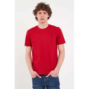 Tricou din bumbac cu buzunar pe piept