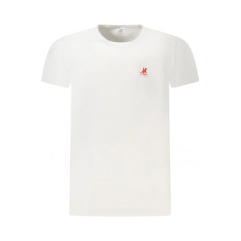 U.S. Grand POLO Tricou barbati simplu cu logo rosu brodat - alb -