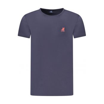 U.S. Grand POLO Tricou barbati simplu cu logo rosu brodat - bleumarin inchis -