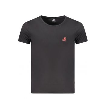 U.S. Grand POLO Tricou barbati simplu cu logo rosu brodat - negru -