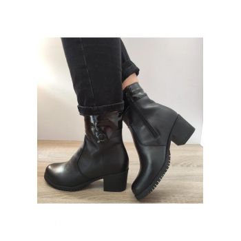Ghete Casual Dama  157759 Negre + Lac - Negru