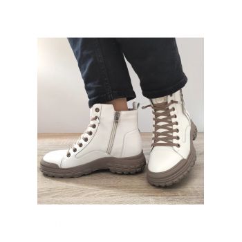Ghete Casual Dama  A292 Off White (Grey) - Off White