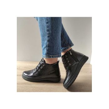 Ghete Casual Dama  H-002 Negre Croco - Negru