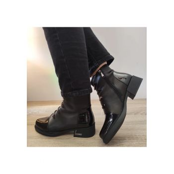 Ghete Casual Dama  H3X2057-1 01-N Negre + Lac - Negru