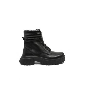 Ghete dama  cu platforma - negre - din piele naturala RIKW1873-00
