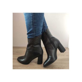Ghete Elegante Dama  3567-1 Negre + Croco - Negru