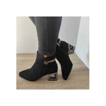Ghete Elegante Dama  K45-110C Negre Velur - Negru Velur