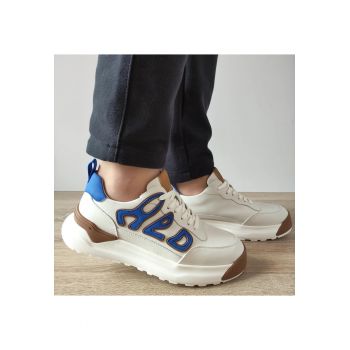 Pantofi Casual Barbati  10001 Albi + Albastru - Alb + Albastru