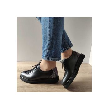 Pantofi Casual Dama  106 Negri + Croco - Black