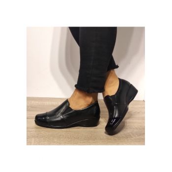 Pantofi Casual Dama  13953 Negri + Lac - Negru + Lac