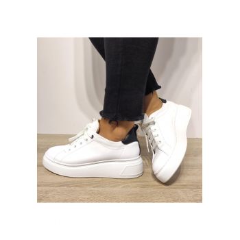Pantofi Casual Dama  3164-4 Albi + Negru - Alb + Negru