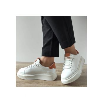 Pantofi Casual Dama  3602-2 Albi + Roz - Alb + Roz