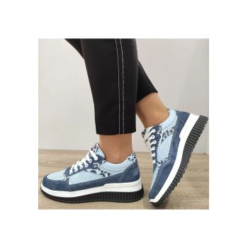 Pantofi Casual Dama  Bleu Velur
