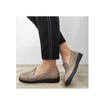 Pantofi Casual Perforati Dama  33196Wtp Apricot - Apricot