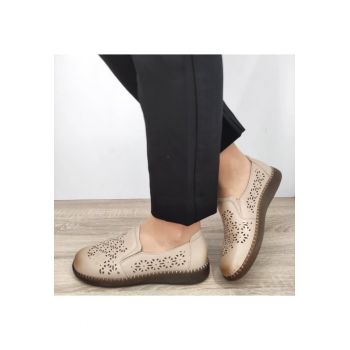 Pantofi Casual Perforati Dama  991-1 Apricot - Apricot