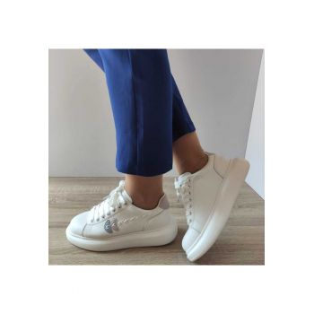 Pantofi Dama  2A515 Alb + Gri - White