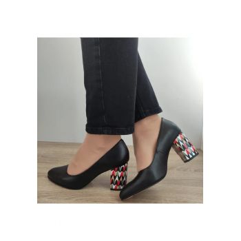 Pantofi Eleganti Dama  470-44 Negri + Toc Color - Black