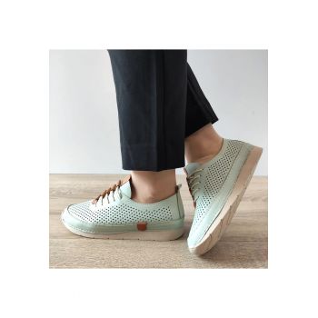 Pantofi Perforati Dama  24058 Verde Mint - Verde Mint
