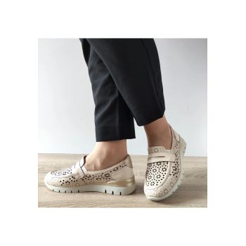Pantofi Perforati Dama  6600 Bej - Bej