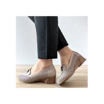 Pantofi Perforati Dama  Z21-05 Roz Bej Vizon - Roz Bej Vizon