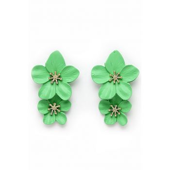 Cercei in forma de floare placati cu aur de 18K