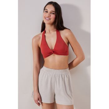 Pantaloni scurti de plaja din amestec de in
