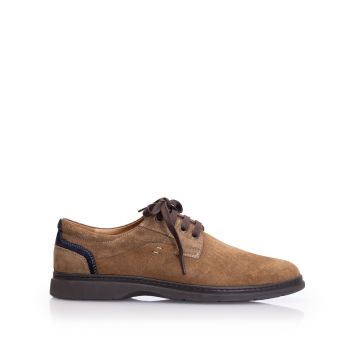 Pantofi casual bărbați din piele naturală, Leofex - Mostră Denis Camel Velur